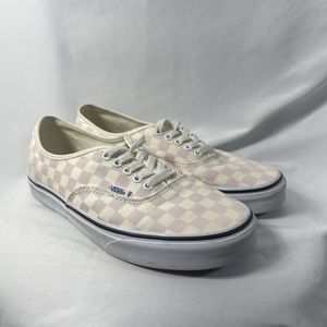 Vans classic Pink Checkered Lace Up Shoes unisex adult size 9 men's 10.5 women's